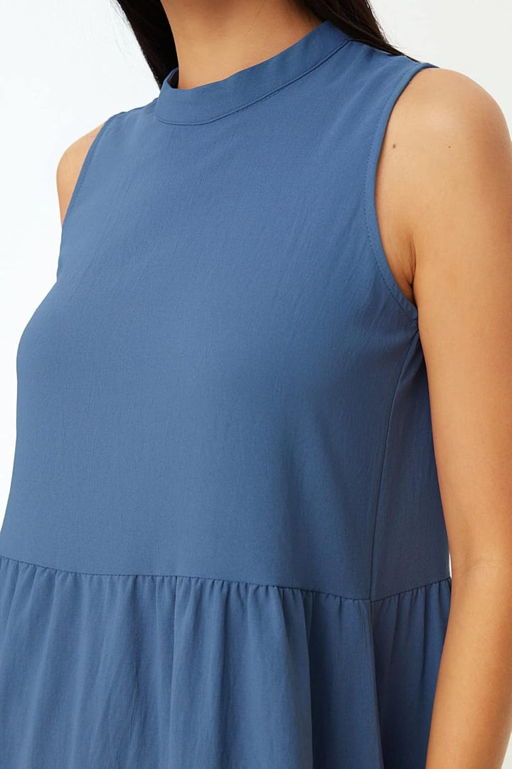 TRENDYOL Damen Breites Geschnittenes Kleid Dress (1er Pack) 38 Blau, 38 Blau