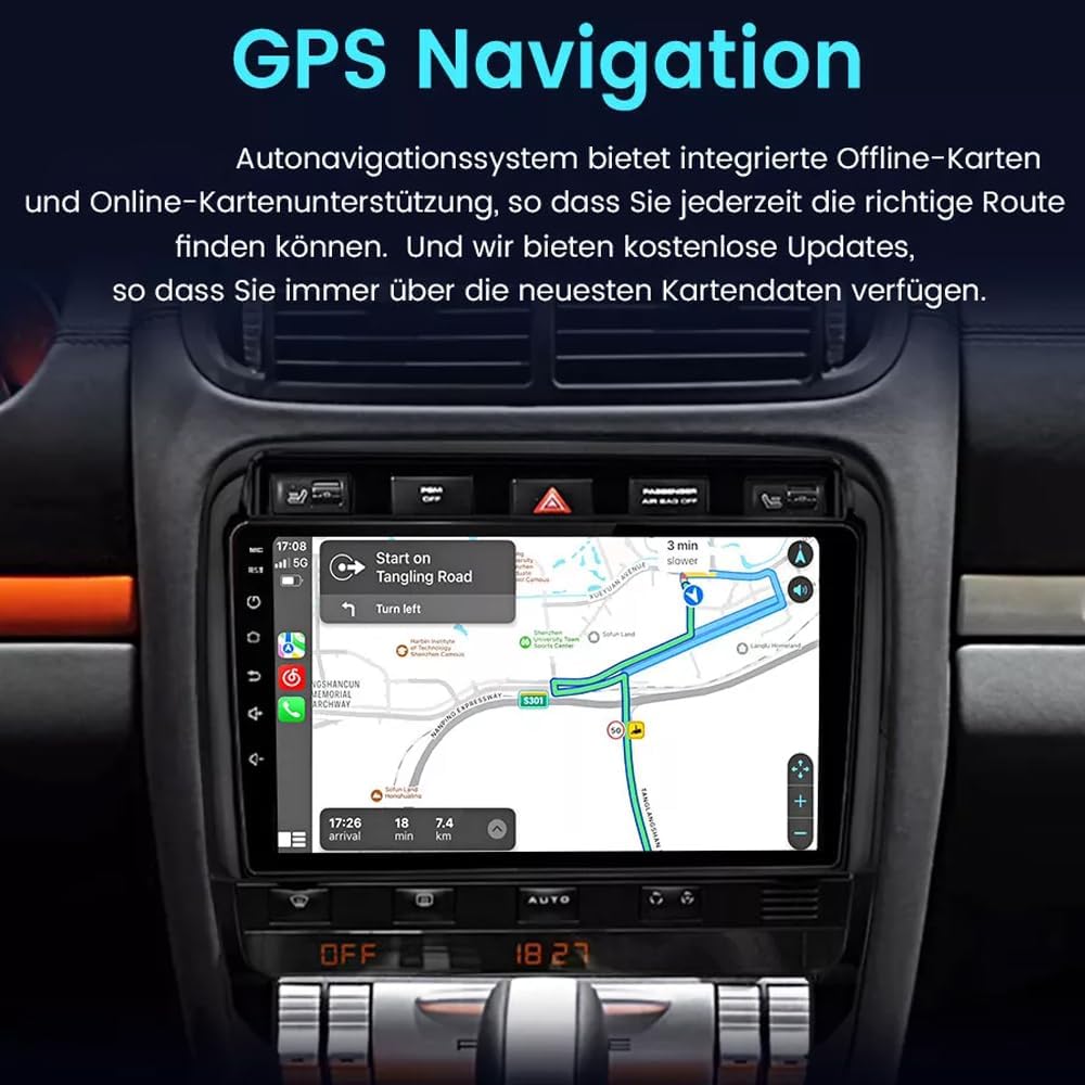 Auto Radio Autospieler GPS Navi Navigation Carplay/Android Autoradio 9 Zoll HD-Touchscreen USB Bluet