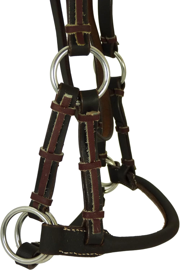 Thor Equine Sidepull mit rundem Nasenriemen. Dunkelbraun Dunkelbraun Full, Dunkelbraun Full