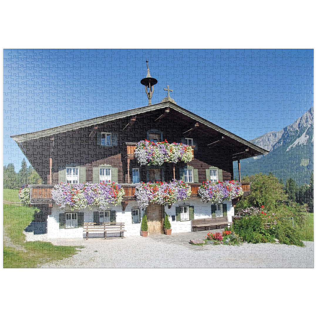 Bergdoktor-Praxis in Ellmau in Tirol, Wilder Kaiser, Österreich - Premium 1000 Teile Puzzle - MyPuzz