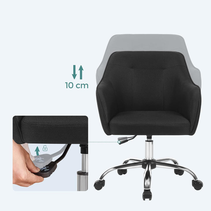 SONGMICS Homeoffice Stuhl, 2er Set, Drehstuhl, Schreibtischstuhl, höhenverstellbar, bis 110 kg belas