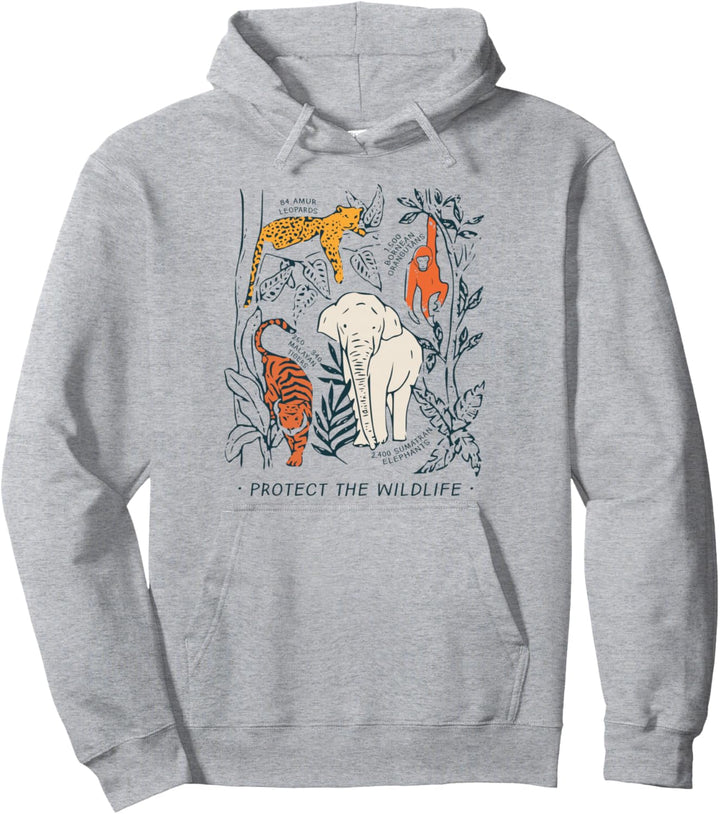 Protect The Wildlife Botanical Chart Shirt Endangered Animal Pullover Hoodie