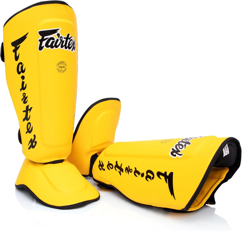 Fairtex SP7 Muay Thai Schienbeinschützer für Herren, Damen, Kinder | aus Syntek-Leder und hochwertig