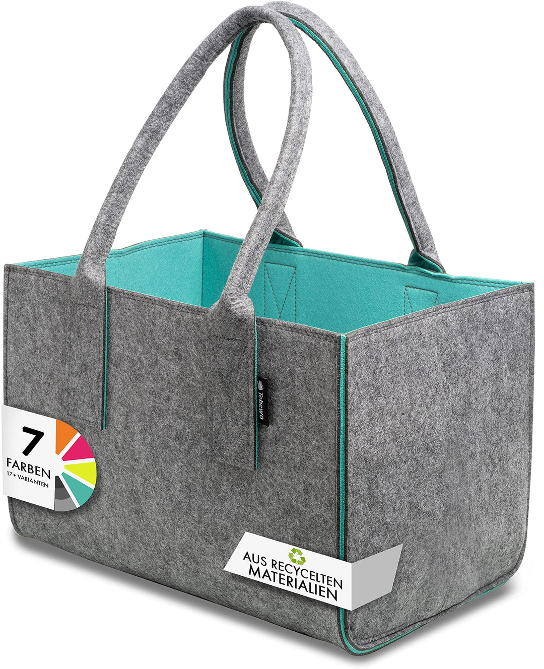 Shopper Filztasche Premium, grosse Einkaufs-Tasche mit Henkel, Einkaufskorb, faltbare Kaminholztasch
