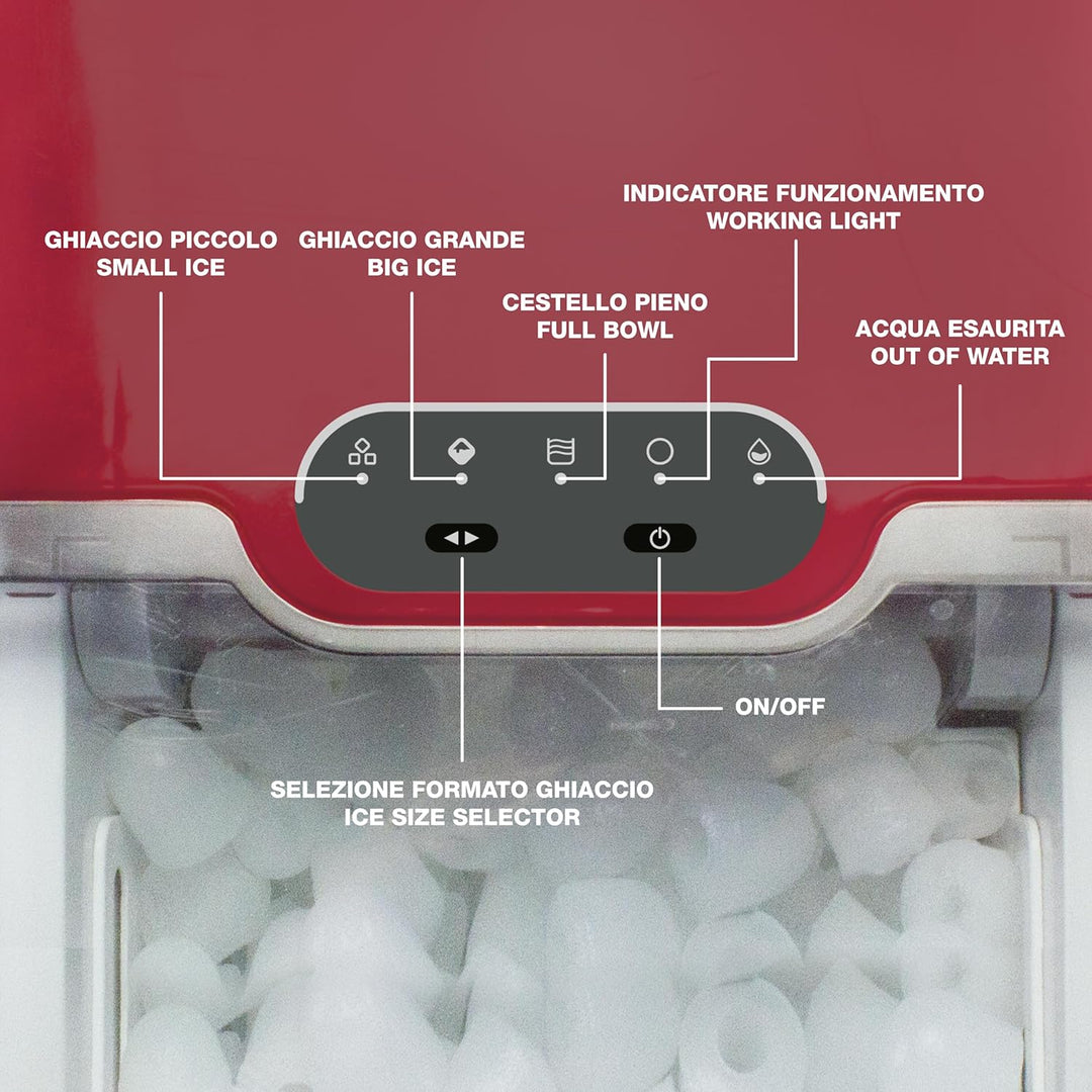 Beper P102CON550 Eiswürfelmaschine 12KG in 24h-Eiswürfelbereiter Edelstahl 1.3L, Kunststoff