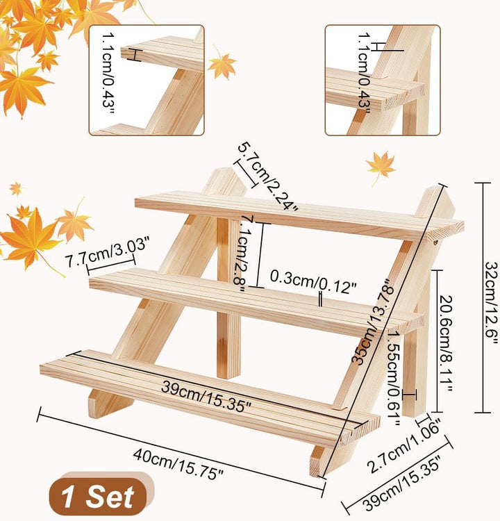 nbeads 3-Tier Log Retail Ohrring Display Riser, Ohrring Und Ringhalter Abnehmbarer Unbehandelter Hol