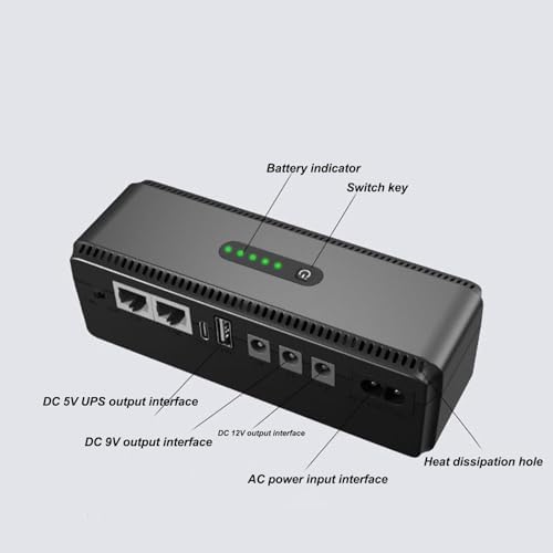 USV-Batterie-Backup, 10400 MAh Unterbrechungsfreie Stromversorgung mit 15 V 24 V POE-Anschlüssen und