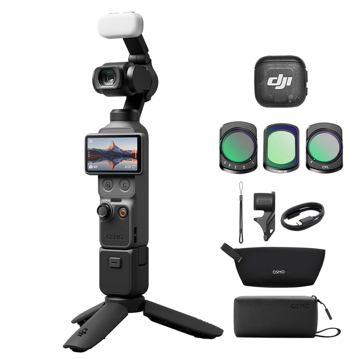 DJI Osmo Pocket 4 Kreativ Combo, Pocket Gimbal Vlog Kamera, 1″ CMOS, 4K/240fps, 3-Achsen-Stabilisier