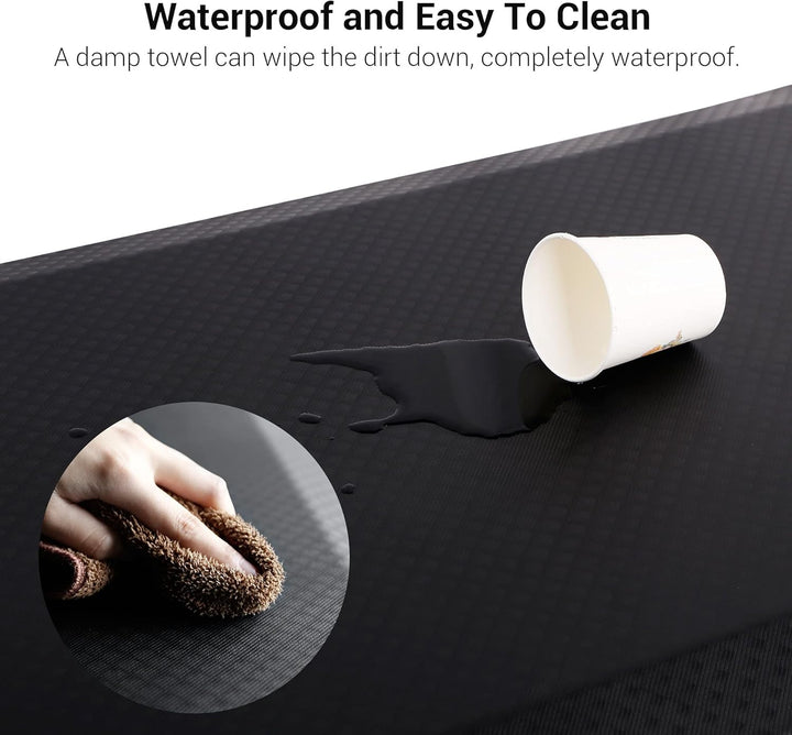FLEXISPOT Bodenmatte für Schreibtisch, Küche, komfortabel gegen Müdigkeit, Schwarz, Schwarz