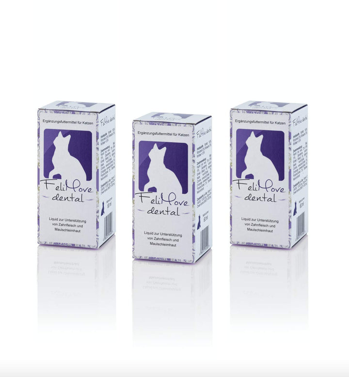 Dreierpack FeliMove dental - 3 x Liquid mit Vitalpilzen, Propolis, EPA und Zink zur Unterstützung de