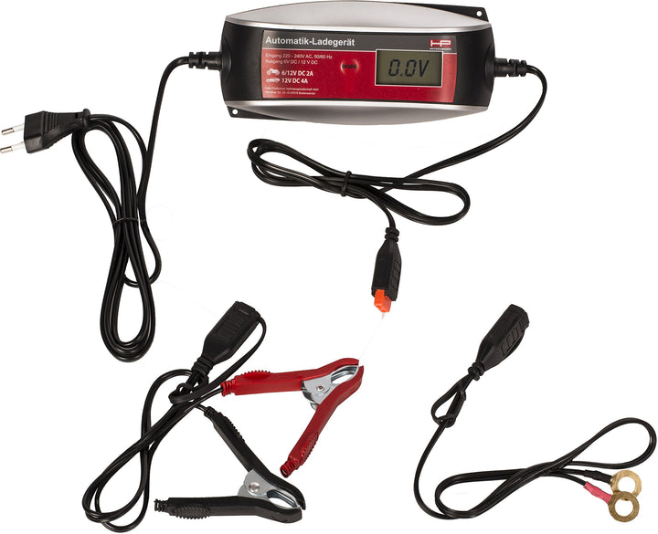 HP-Autozubehör 20513 Autom. Batterie Erhaltungsladegerät 6 + 12 Volt Black / Red, 6 + 12 Volt Black