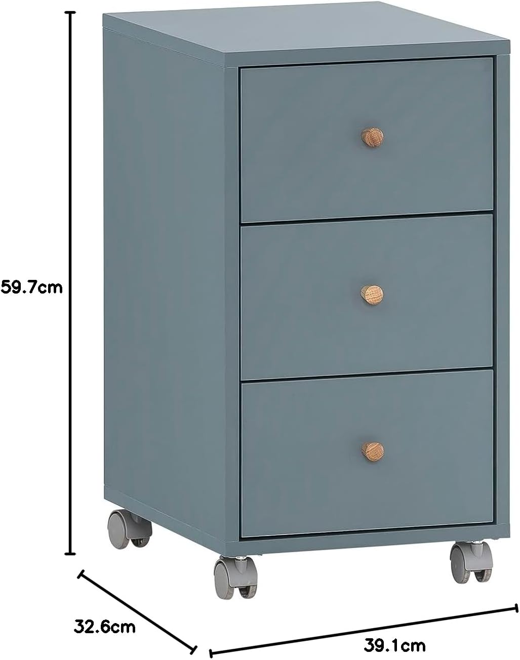 Schildmeyer Rollcontainer Serie Rena 500, 152979, Fjord, 32,6 x 39,1 x 59,7 cm