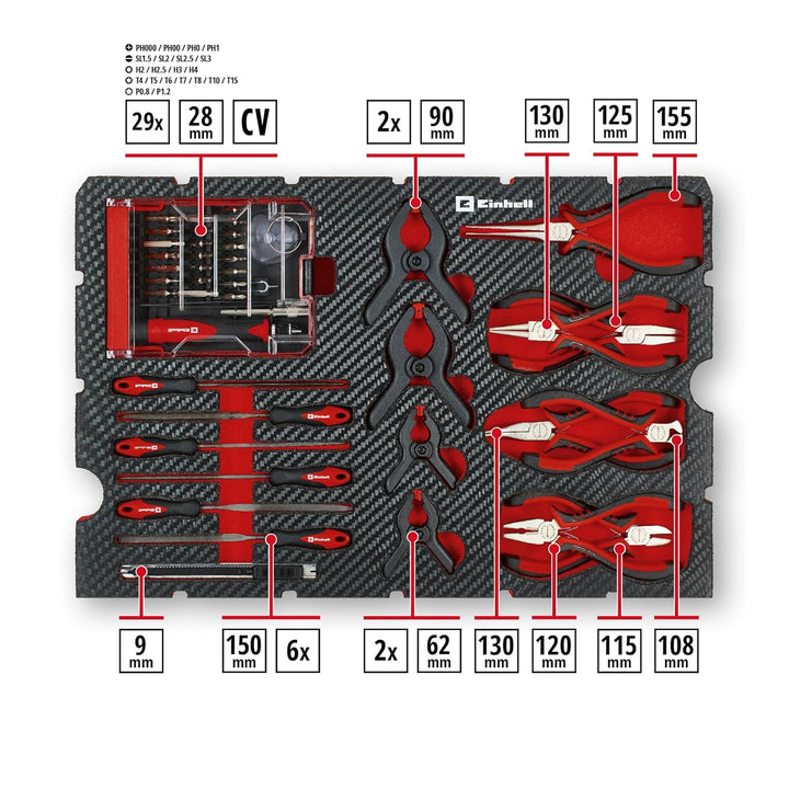 Original Einhell Werkzeugkoffer Hobby E-Case 153-tlg. (Elektronik-Reparatur-Set, Elektroarbeiten, El