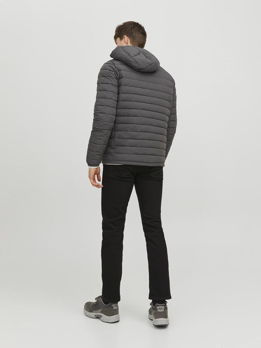 Jack & Jones Men's Jjerecycle Raw Puffer Hood Noos Jacket S Asphalt, S Asphalt