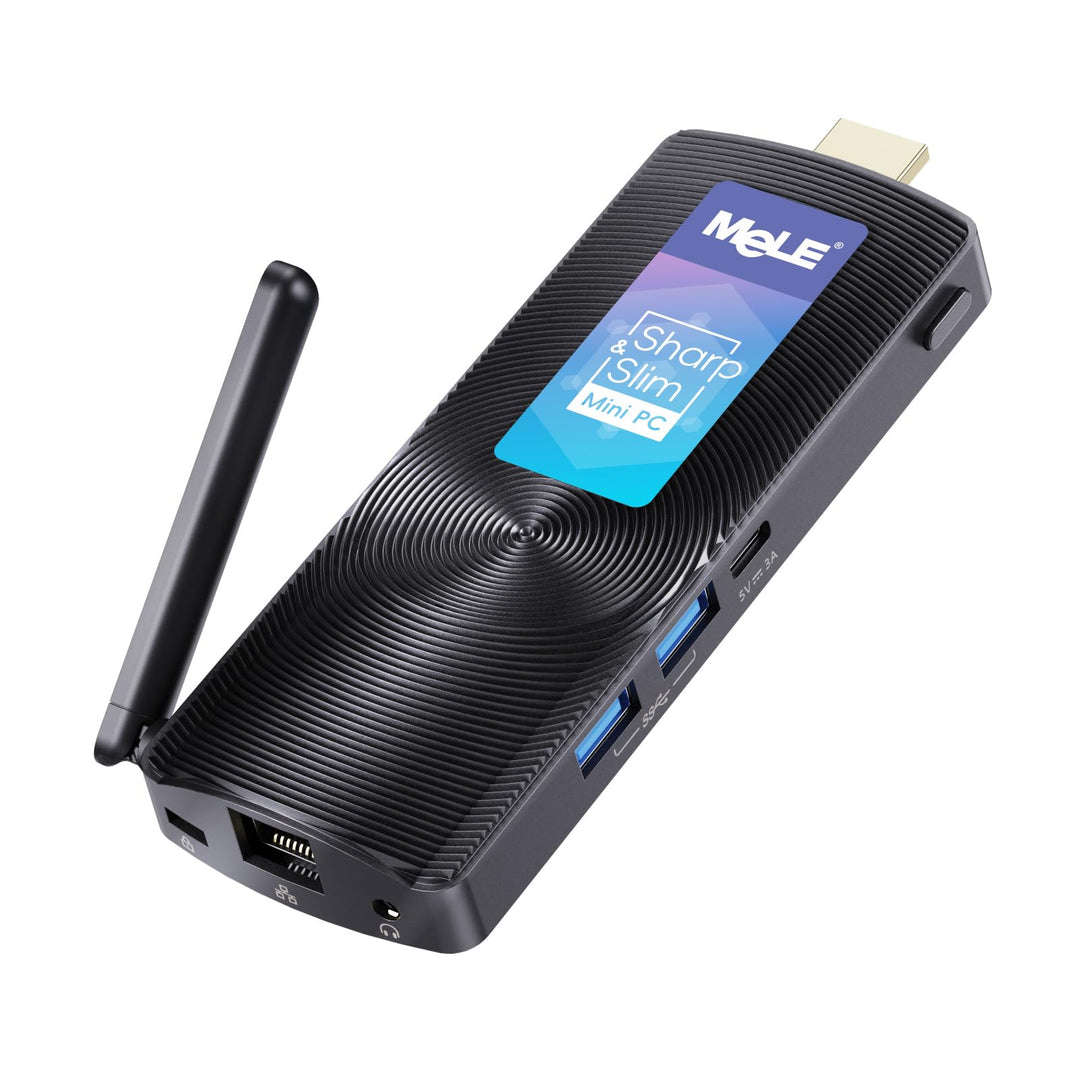 MeLE PCG02 Lüfterloser Mini-PC-Stick, Celeron N4000 4GB 128GB mit Windows 11 Home Micro-Desktop-Comp