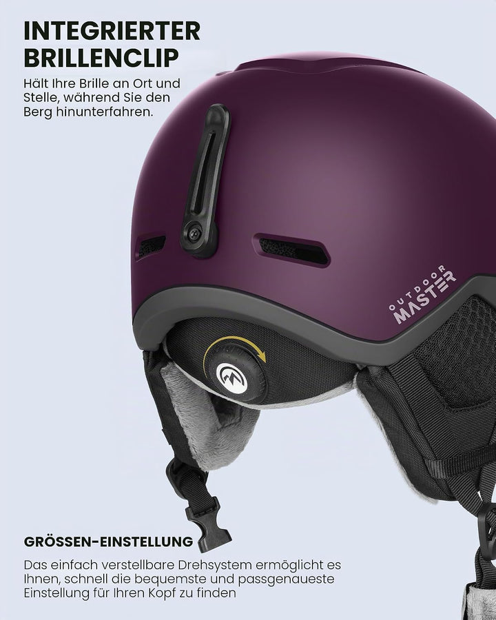 OutdoorMaster MIPS Skihelm, Snowboardhelm für Herren und Damen, Snowboard Helm mit Ventilationssyste