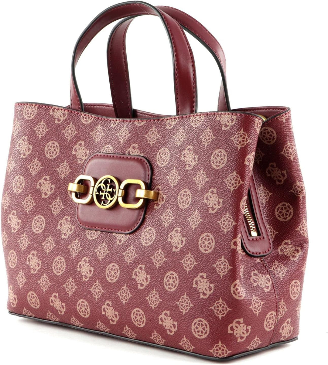 GUESS Hensely Logo Girlfriend Satchel Merlot Multi