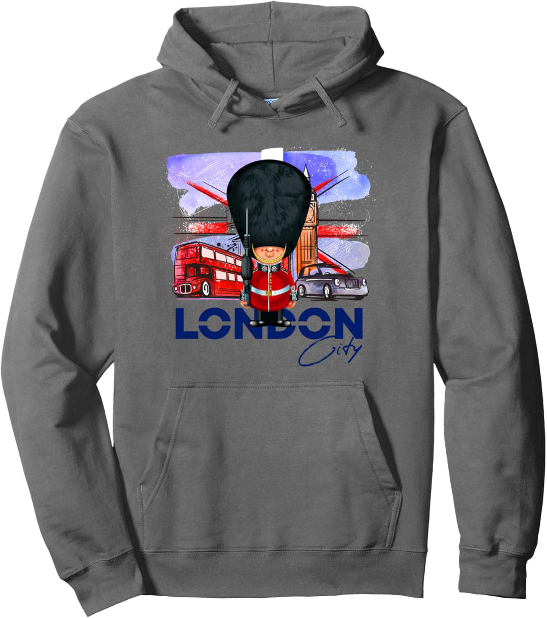 Cool London Vibes, I Love London UK, London Illustration Pullover Hoodie