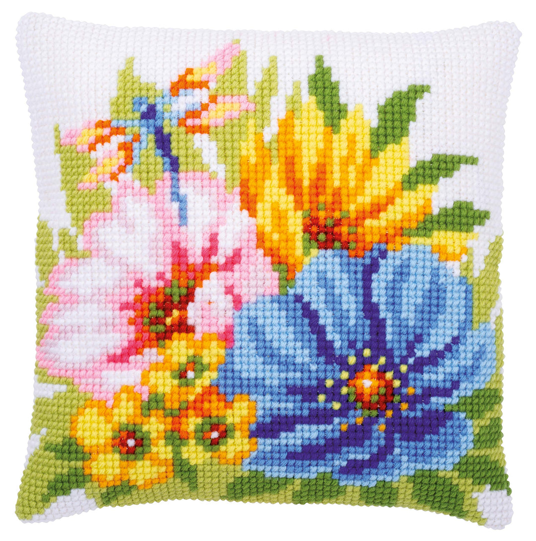 Vervaco PN-0184985 Kreuzstichkissen, Mehrfarbig, 40x40cm Garn:100% Polyacryl,Stramin:100% Baumwolle,