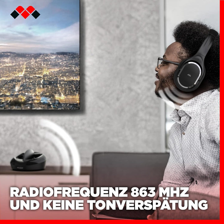Meliconi HP600 PRO Funkkopfhörer Kabellos mit Ladestation bis zu 100 Meter Reichweite Automatische F