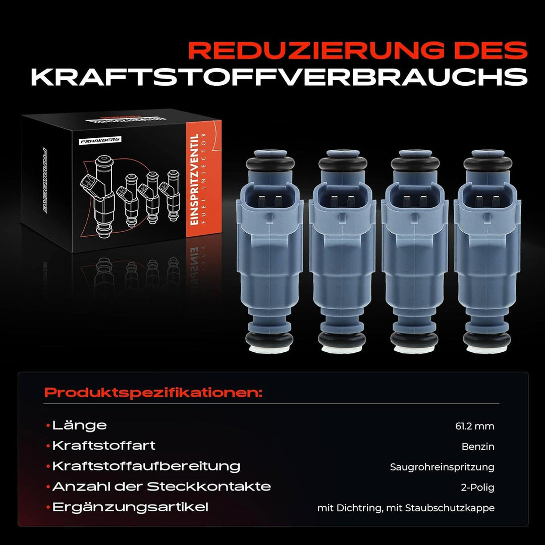 Frankberg 4x Einspritzventil 2.0L Benzin Kompatibel mit Octavia I 1U2 1U5 1999-2007 Golf IV 1J1 1998