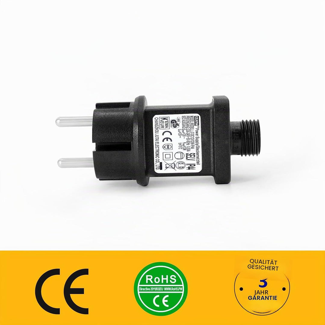 12 V 12 W LED-Transformator CZJUTAI IP44 Stromversorgung für Weihnachtsbeleuchtung mit Stecker – EU-