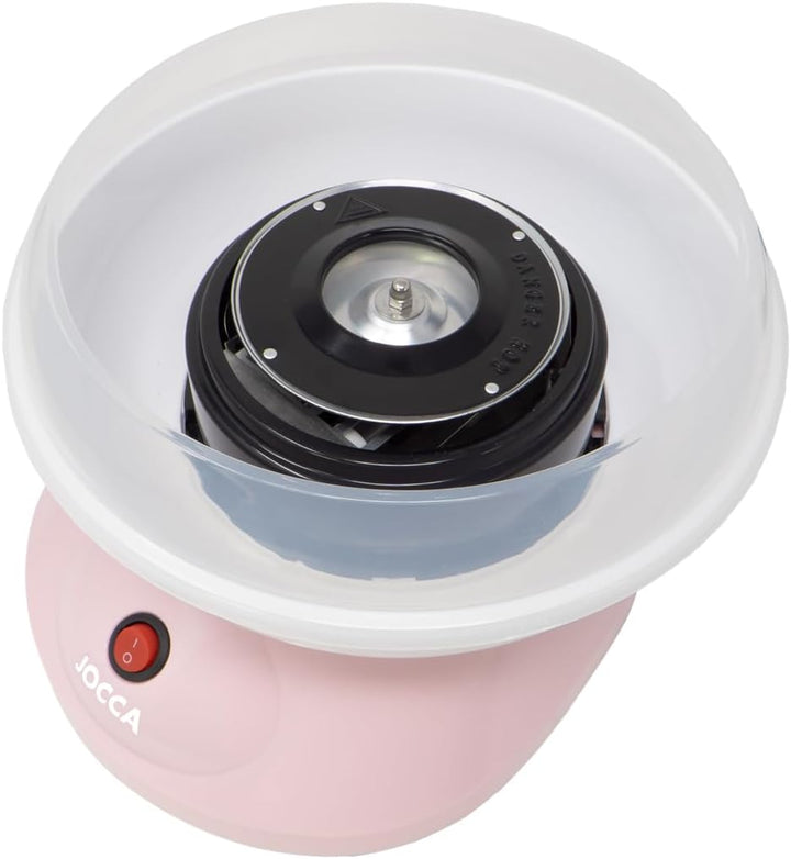 Jocca Zuckerwattemaschine Rosa | 520W | Mit Messlöffel und 10 Holzstäbchen | 26x26x17 cm, Rosa