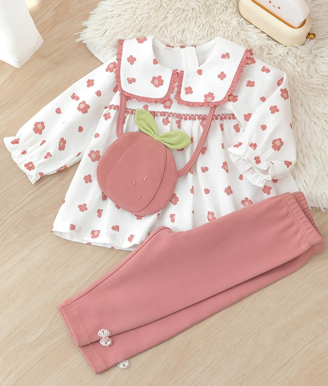 Kinder Bekleidungssets für Baby-Mädchen Baumwolle Langarm Kleid Taille Hose Babykleidung Weiche Baby
