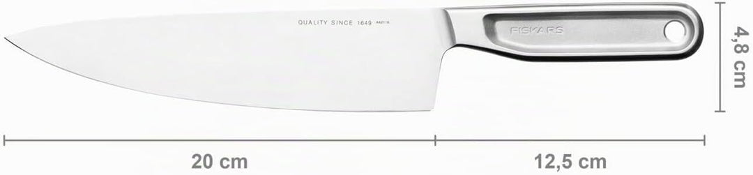 Fiskars All Steel Kochmesser, Gross, Gesamtlänge: 32,5 cm, Japanischer Aichi-Hartstahl, 1062882 Koch