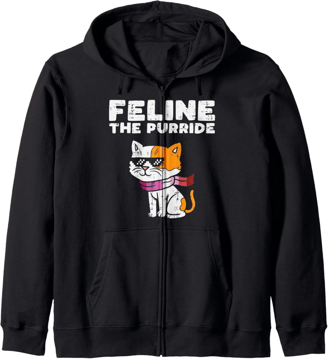 Feline The Purride Cat LGBT Lesbian Flag Gay Pride Ally Kapuzenjacke