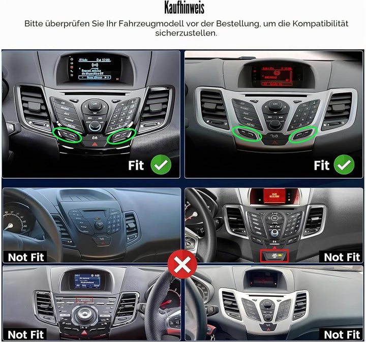 6G+128G CAMECHO Android 15 Autoradio für Ford Fiesta 2009-2014 mit Navi Carplay Android Auto,Octa Co