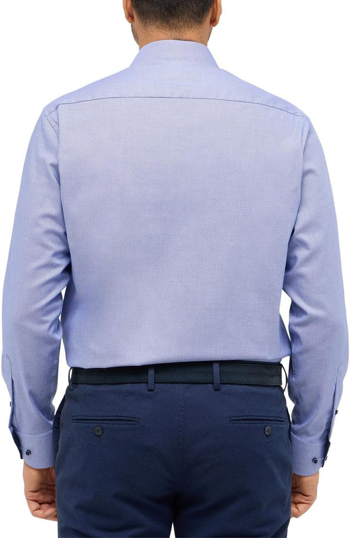 ETERNA Herren Langarm Hemd Comfort Fit ohne Brusttasche | 100% Baumwolle | Bügelfrei 46 _/*Blau16*_/