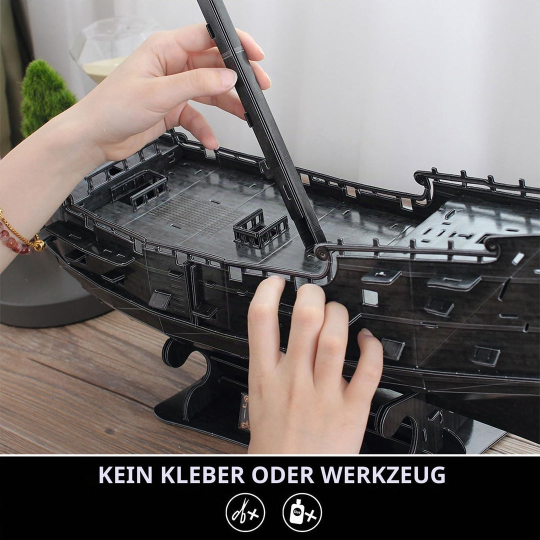 3D Puzzle Queen Anne's Revenge - 3 D Puzzle Für Kinder | 3D Puzzle Erwachsene | Modellbausatz Erwach