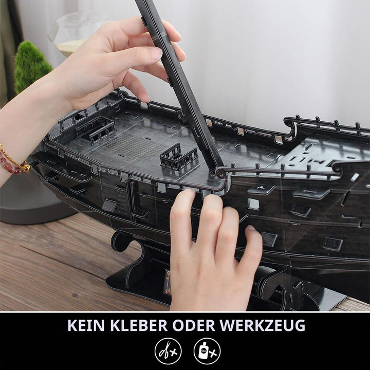 3D Puzzle Queen Anne's Revenge - 3 D Puzzle Für Kinder | 3D Puzzle Erwachsene | Modellbausatz Erwach