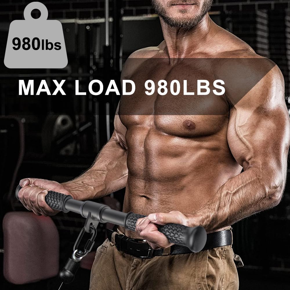 SELEWARE Bizeps Stange Kabelzug Griffe - Rotierende Kabelzugmaschinen-Aufsätze für Fitnessstudios, P