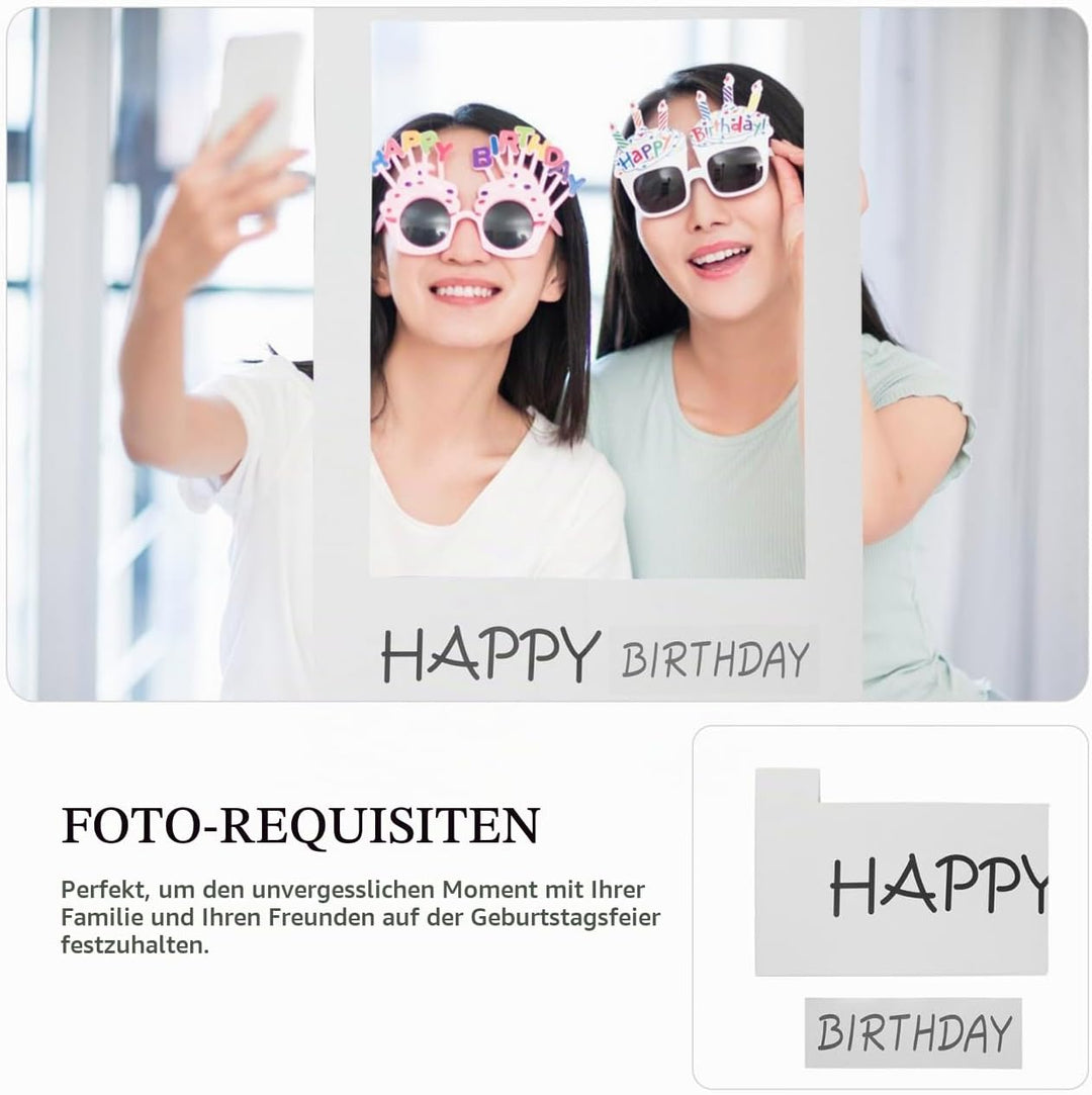 Vaguelly Bilderrahmen für Fotokabinen, Requisiten, Geburtstagsfeiern, Selfie-Rahmen, Happy Birthday,