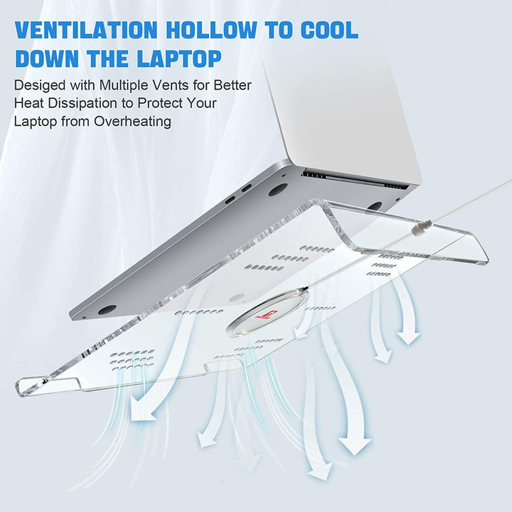 MAMBASNAKE Laptopständer-Ergonomic Laptop Riser für Schreibtisch, Clear Acryl Laptop Stand, Belüftet