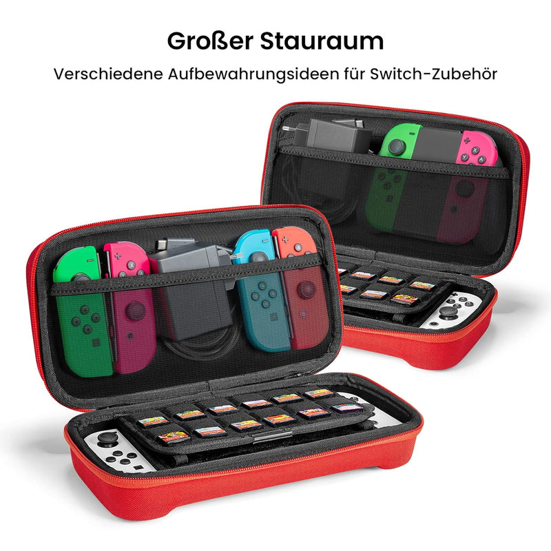 tomtoc Tasche Case für Nintendo Switch / Switch OLED Modell, Hard Tragetasche für Switch Konsole, 24