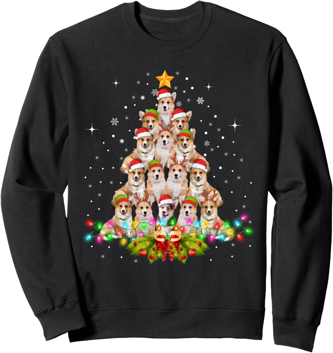 Corgi Dogs Tree Weihnachtspullover für Hunde Sweatshirt