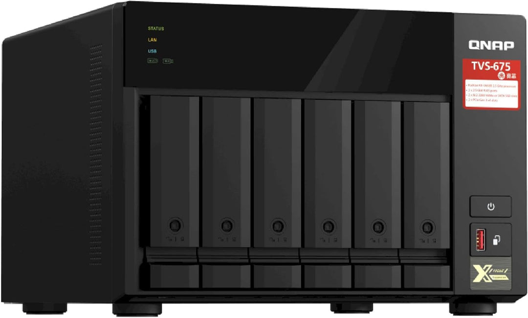 Qnap TVS-675-8G 6 Bay 2,5 GHz 8GB 2 X 2,5GBE / 8 GB SODIMM DDR4 / max 64GB (2 x 32 GB) / 2 x M.2 228