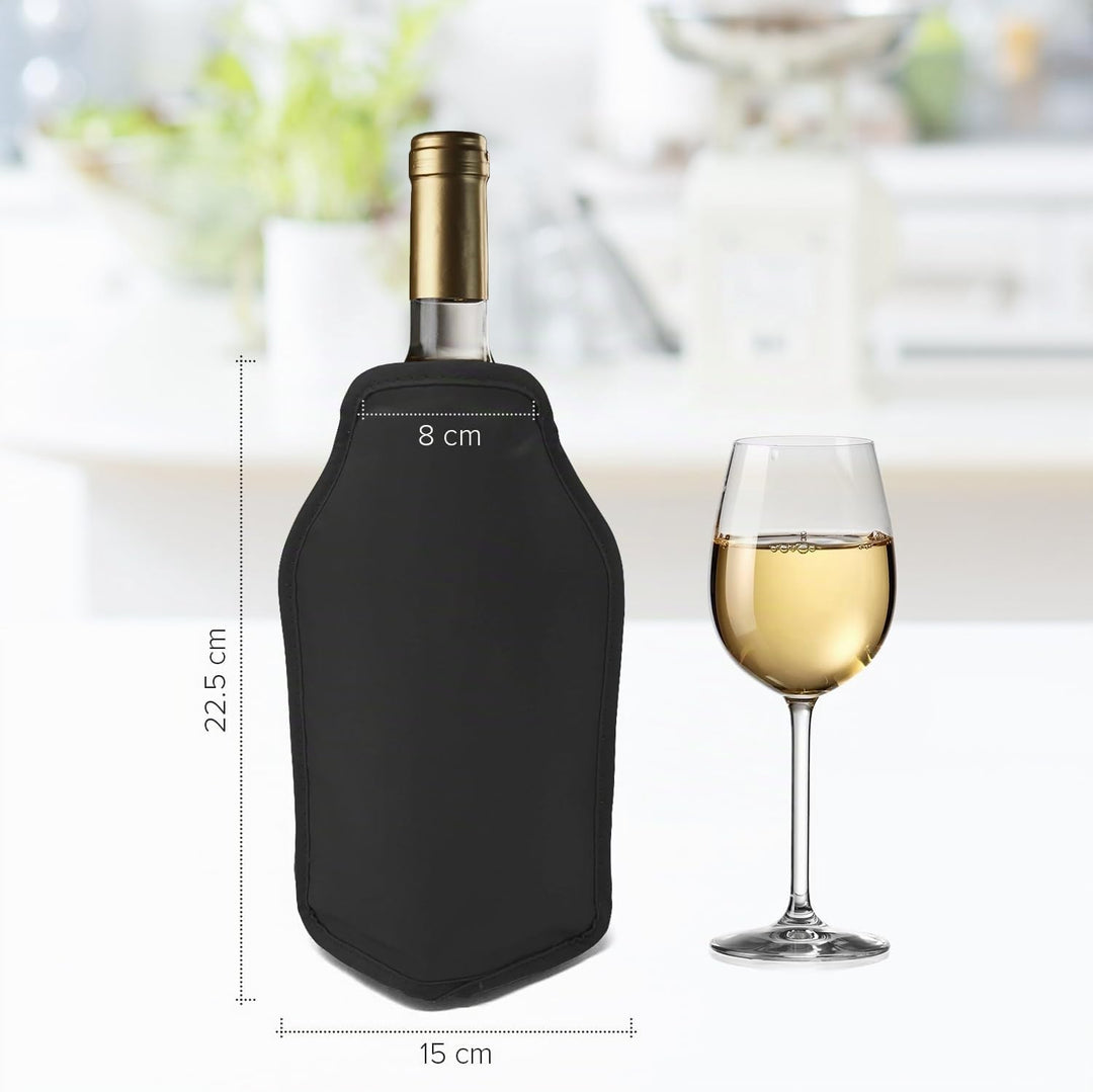 2er-Set Weinkühler und Sektkühler Hülle Manschetten - Schwarz &amp; Blau - Perfekt zum Kühlen von Wein-