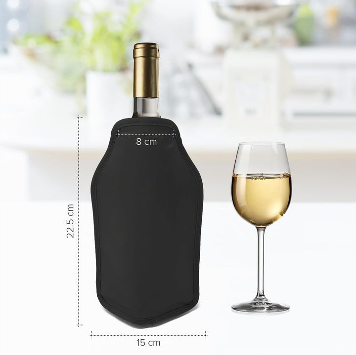 2er-Set Weinkühler und Sektkühler Hülle Manschetten - Schwarz &amp; Blau - Perfekt zum Kühlen von Wein-