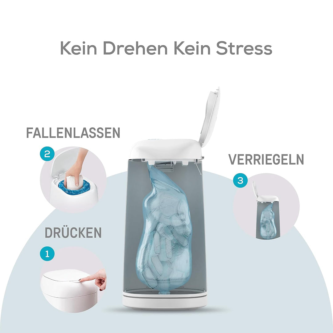 Angelcare Original Dress-Up XL Windeleimer, 5 x weniger Folienverbrauch, Umweltfreundlicheres System