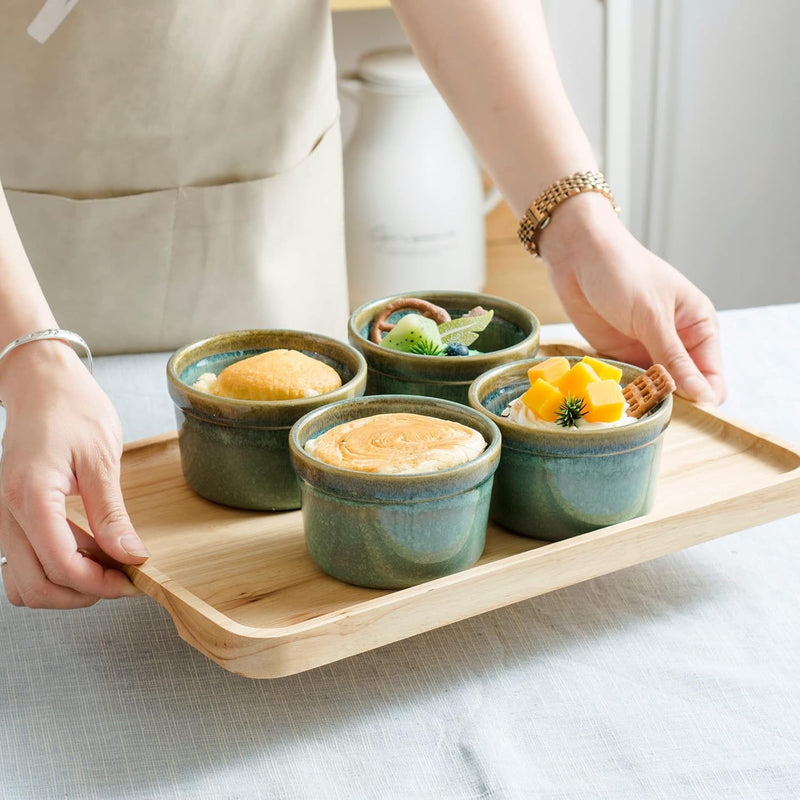 4er Set Soufflé Förmchen, Creme Brulee Schälchen, Pastetenform, Kleine Auflaufformen, Mini Auflauffo