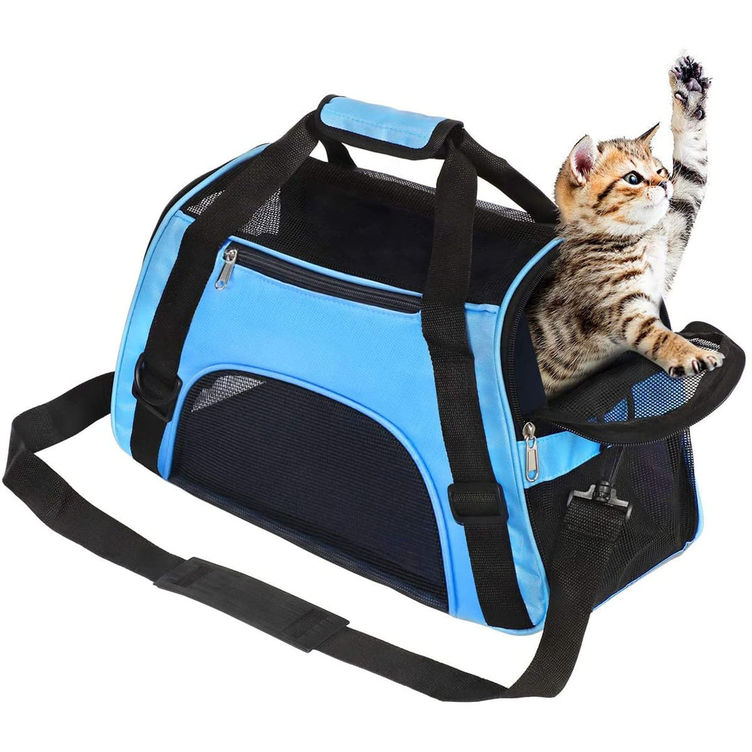 Hundetransportbox - Blau - M - 47 x 24.5 x 33 cm - Hundebox Hundetasche Katzenbox Autotransportbox S