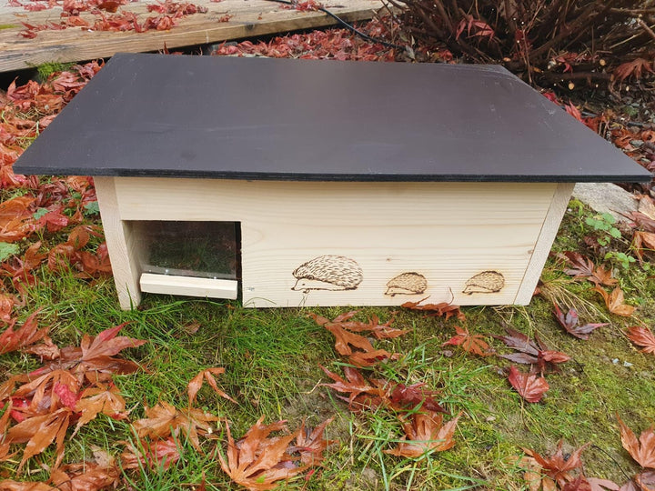 XXXL Igelhaus (IG12) Igelhütte Igelfutterhaus - Igelhaus mit Labyrintheingang und Rattenklappe - mit