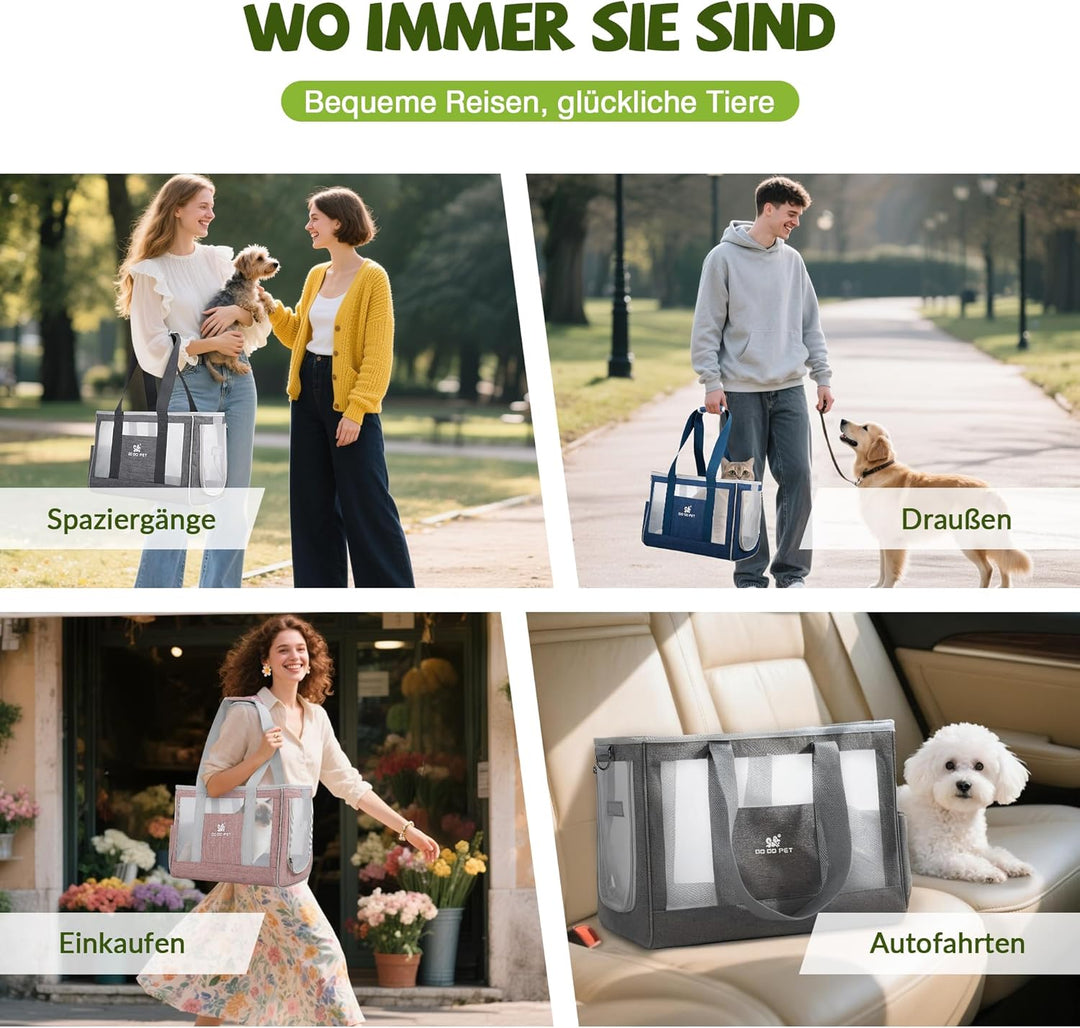 ALLSOPETS Haustier Tragetasche Faltbare Transporttasche Katze und Hund Atmungsaktiv Katzentasche mit