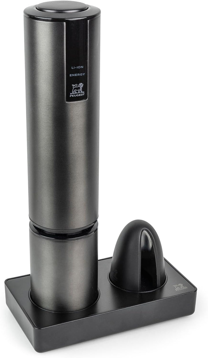 PEUGEOT - Elis Touch - Wiederaufladbarer elektrischer Korkenzieher aus Edelstahl und ABS + Ladeständ