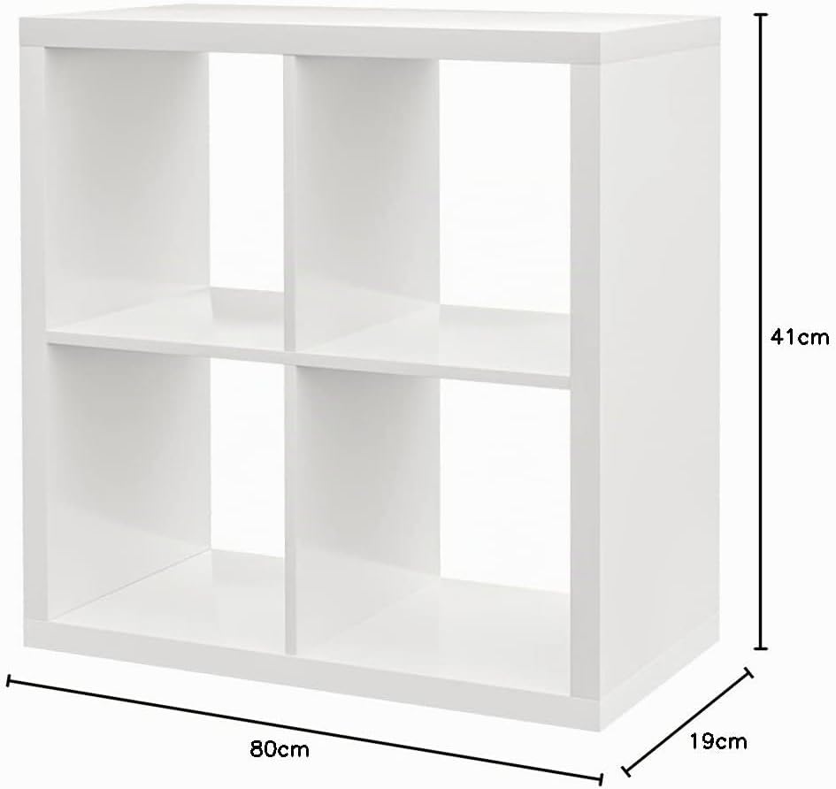 Kallax IKEA Regal – Bücherregal-4er-weiss Grösse: 77 X 77 cm, weiss-Glanz, 77x77 cm, Weiss-glanz