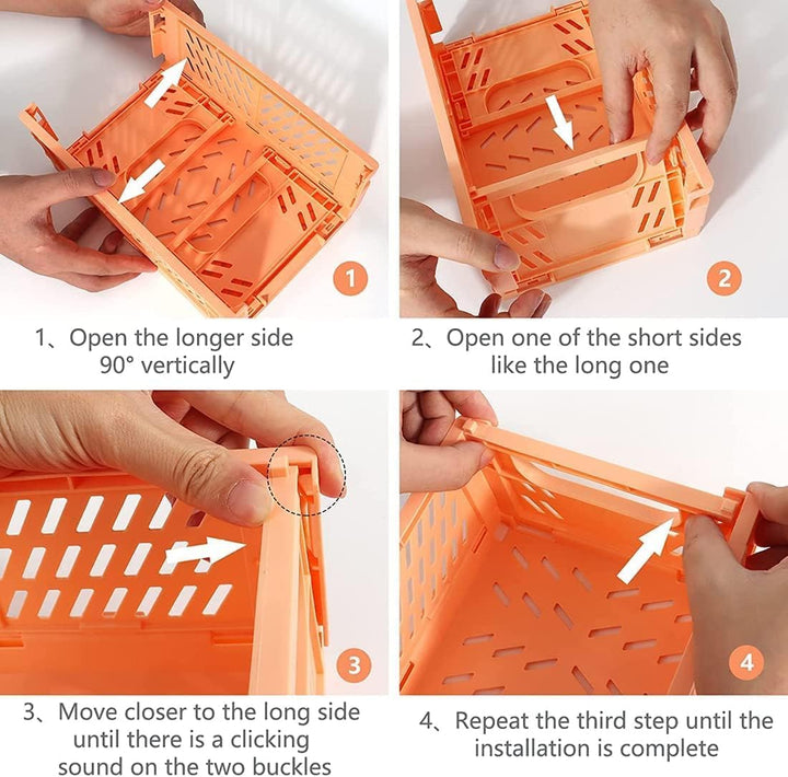 4 Klappbox 25*16.5*10,Folding Klappbox Klein,Klappboxen Faltbar Stabil für Klappkiste Gross,Klappkor